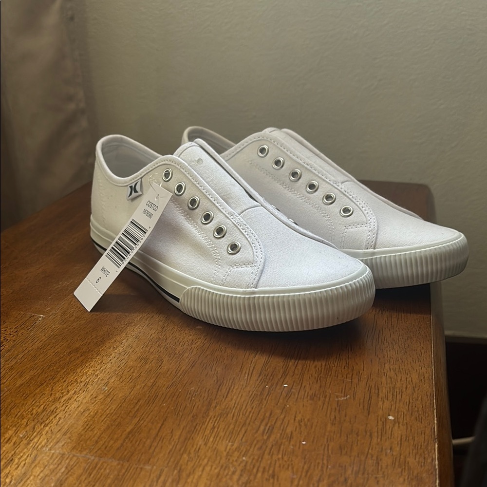 Hurley White Slip-On Sneakers